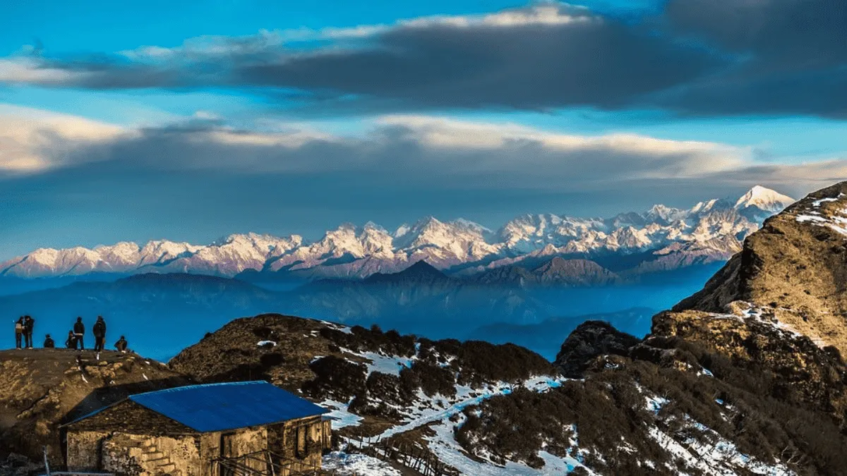 A serene view of the landscape in Uttarakhand